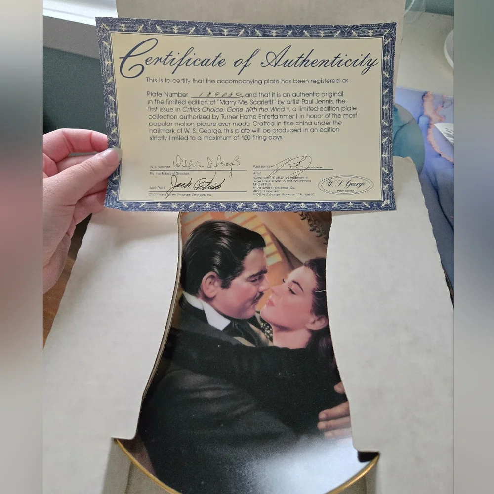 NIB Gone With The Wind Marry Me Scarlett W L George Plate - Picture 3 of 7
